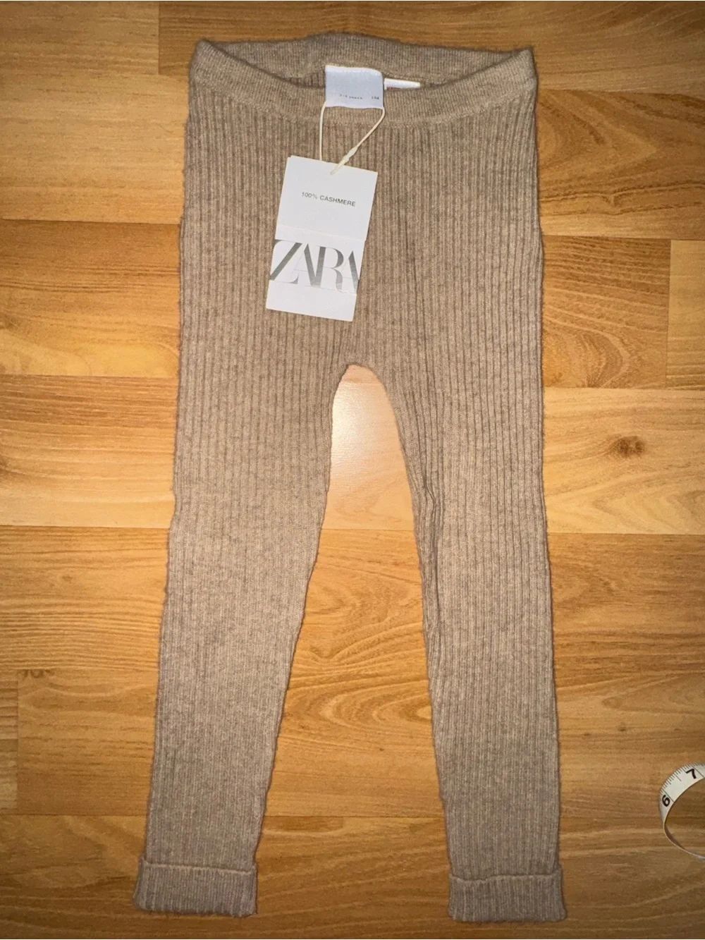 ZARA Kids Ribbed Knit Leggings - Tan